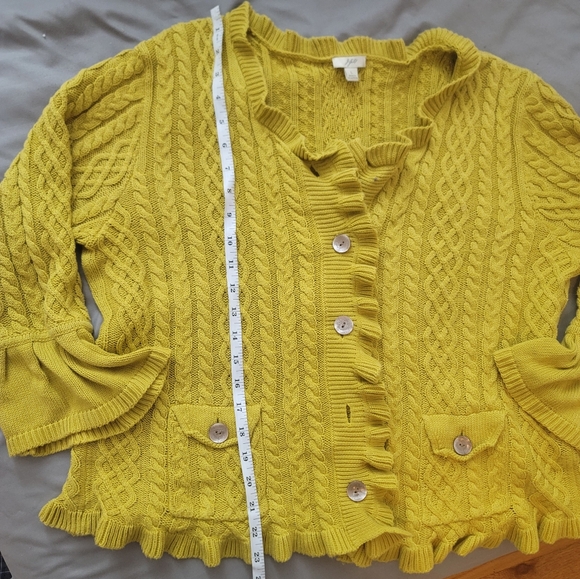 J. Jill Mustard Cardigan Size Large - Picture 8 of 11